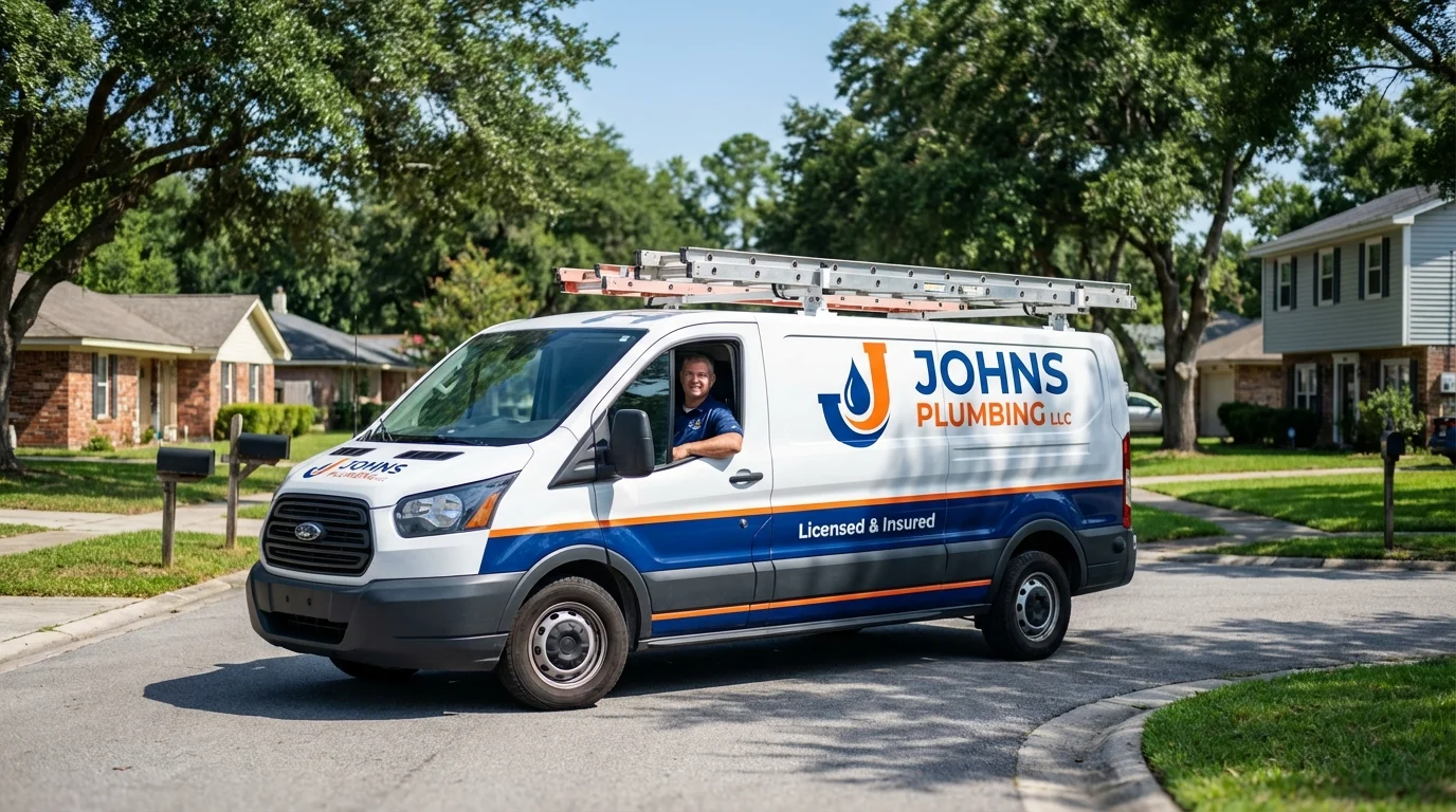 Johns Plumbing LLC service van in Hawaiian Gardens, CA