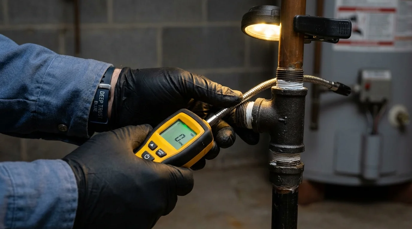 Gas leak detection with electronic sniffer by Johns Plumbing LLC in Hawaiian Gardens