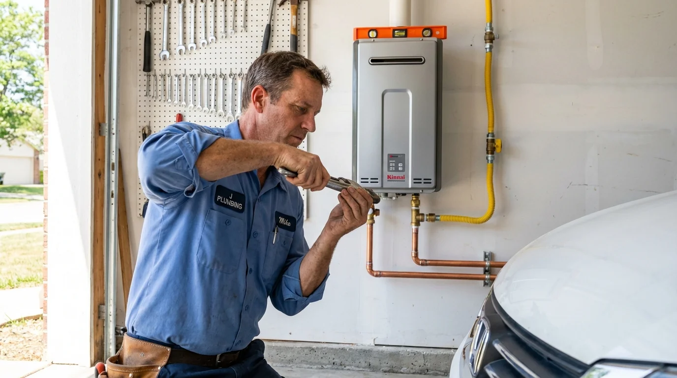 Tankless water heater installation by a Johns Plumbing LLC plumber in Hawaiian Gardens